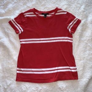 Red and white striped tee